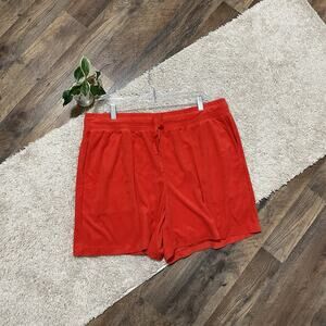 J.Jill Fit Size XL Orange Terry Cloth Pull On Drawstring Athleisure Shorts